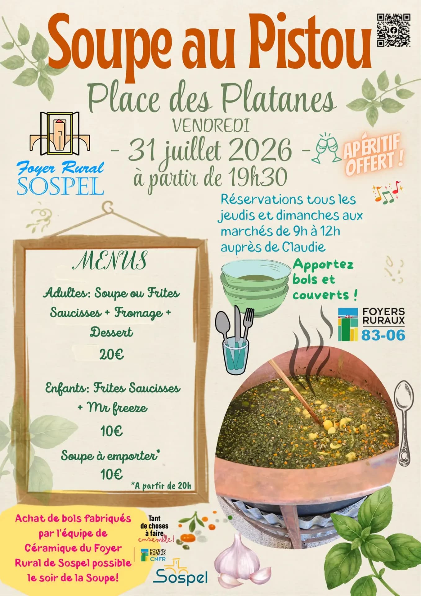 Pas de séance à 20h30 le 31 juillet 2026